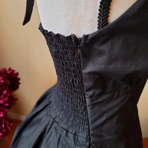 NWT Pin-up Cocktail Elegant Black Halter Midi Dress Size Small Maggie Tang - Picture 8 of 10